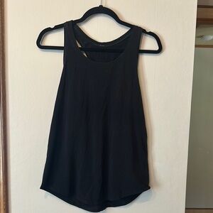 Black Lululemon RacerbackTank Top with Rounded Neckline and Wide Straps